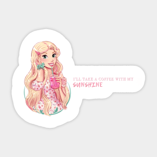 Princess Sticker - Long Hair with Strawberry Refresher by Amadeadraws
